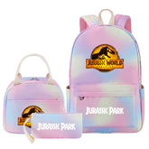 Jurassic Park Backpack Lunch Bag Pencil Case 3pcs Set for Students